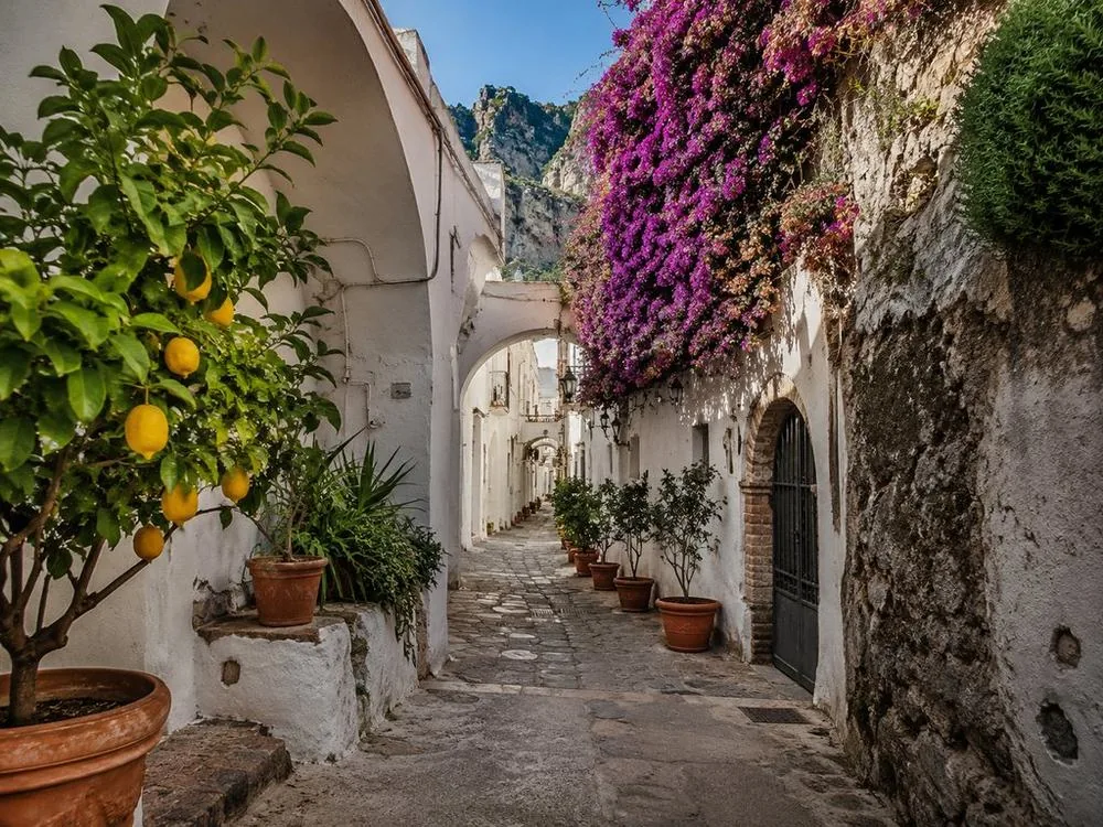 Capri town, where the three or four hours ashore are usually spent